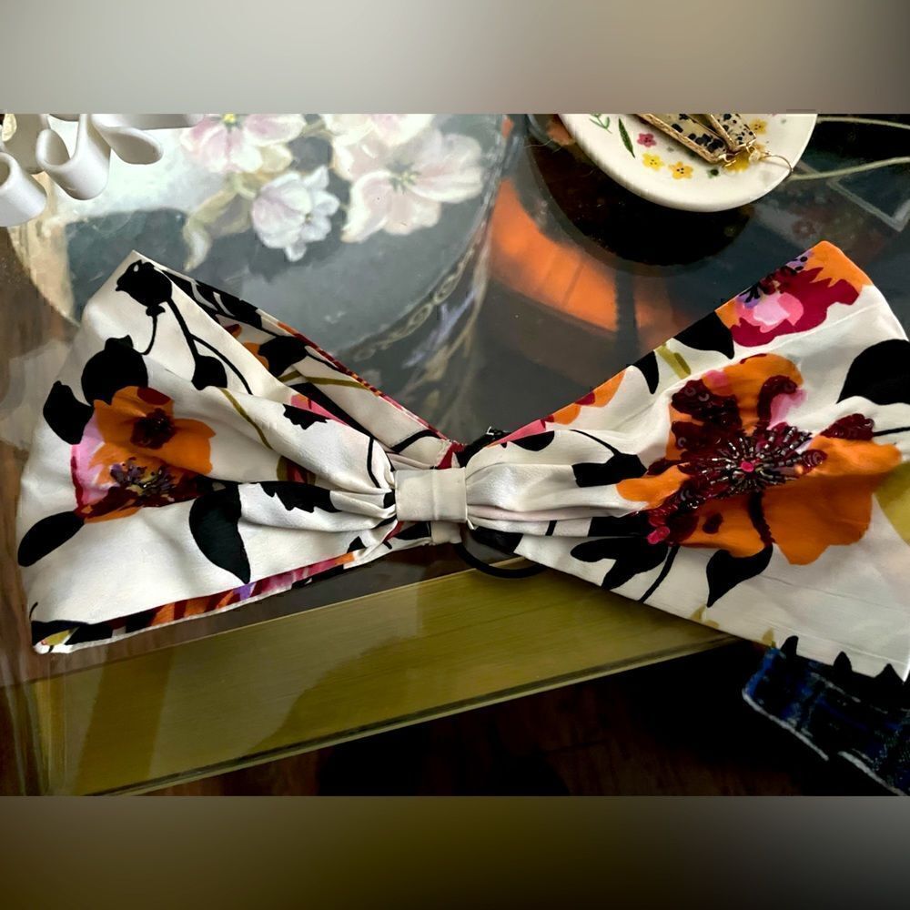 Anthropologie silk embellished headband